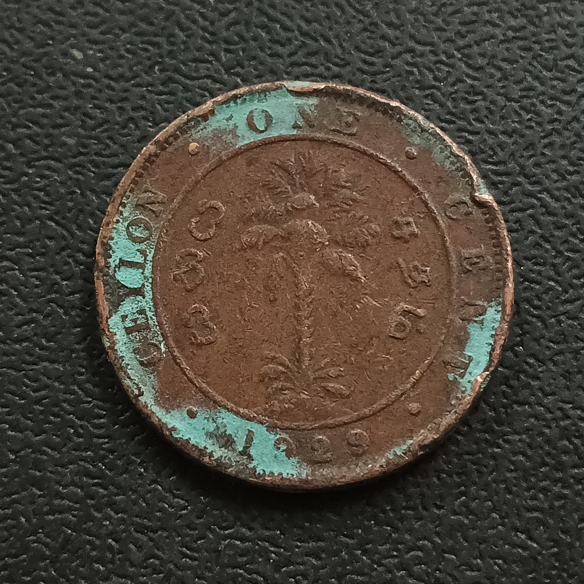 1 Cent 1929 George V Ceylon (Ref : AUC1993)