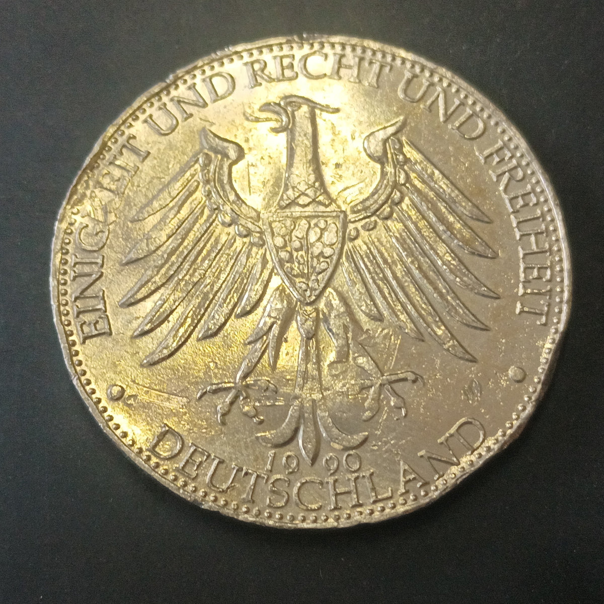 Medal - Deutschland einig Vaterland 1990( 1st Anniversary of Union of GDR and BRD) - Germany (Ref: AUC1891)
