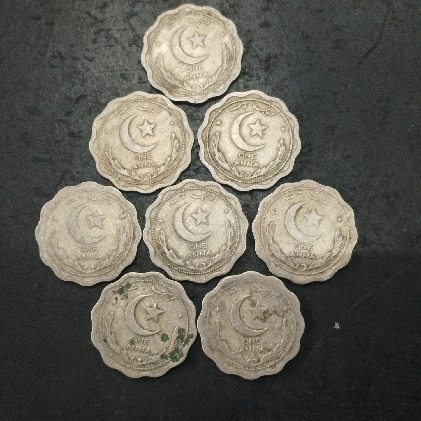 Lot of 8 Coins - 1 Anna Pakistan (Ref : AUC1504)