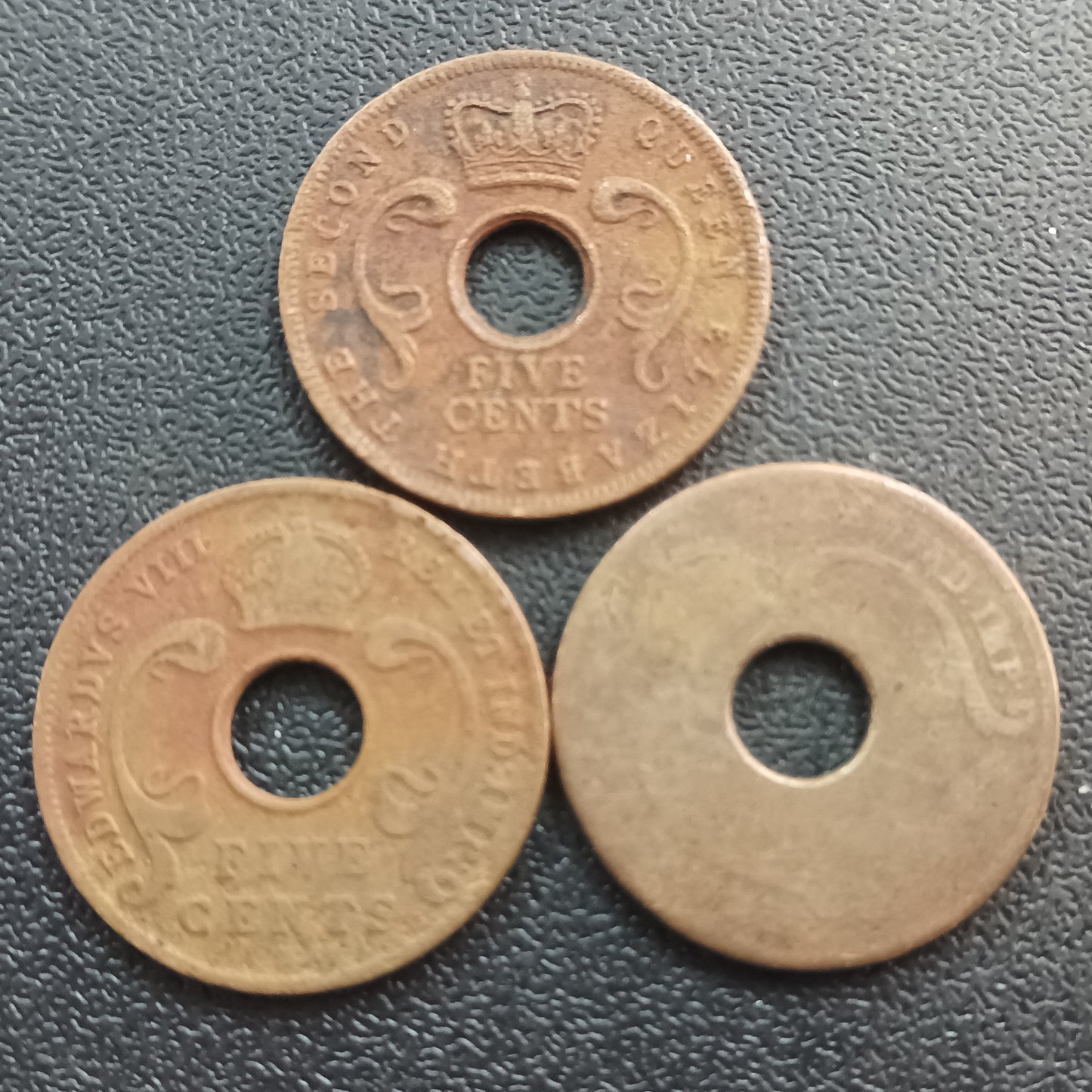 Lot of 3 Coins- 5 Cents East Africa (Ref : AUC0780)
