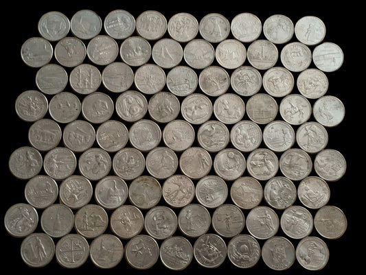 85 All Different 1/4 Dollar Commemorative Coins - (Ref : AUC0996)