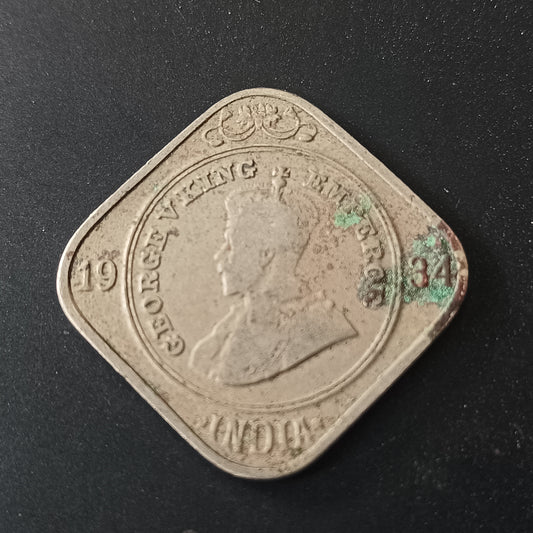 2 Anna 1934 Calcutta George V (Ref : AUC1518)