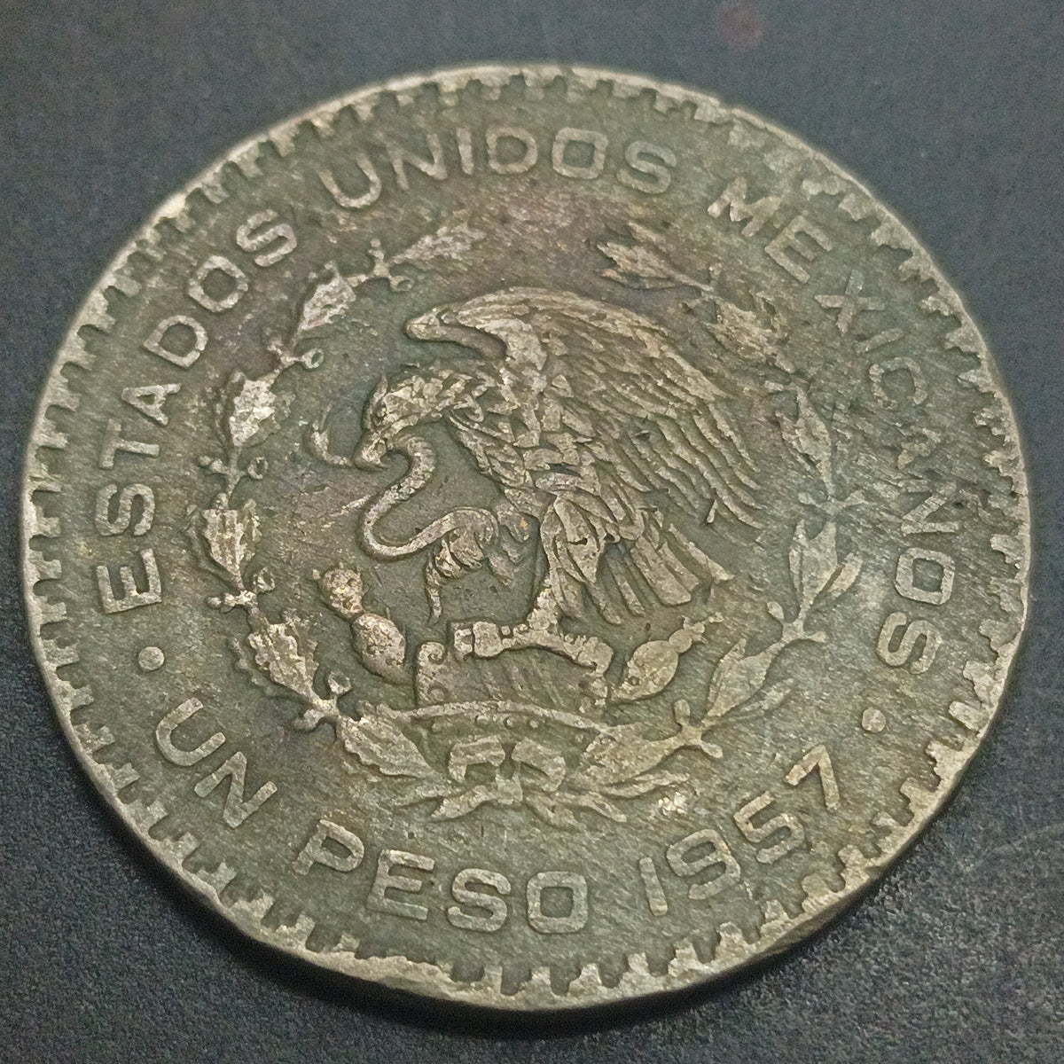 1 Peso "Tepalcate" 1957 (Composition: Billon -0.1 Silver)- Mexico  (Ref:AUC1882)