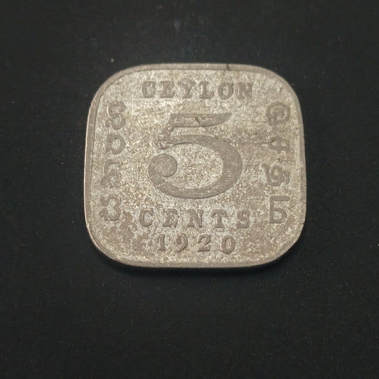 5 Cents 1920 George V - Ceylon (Ref: AUC1608)