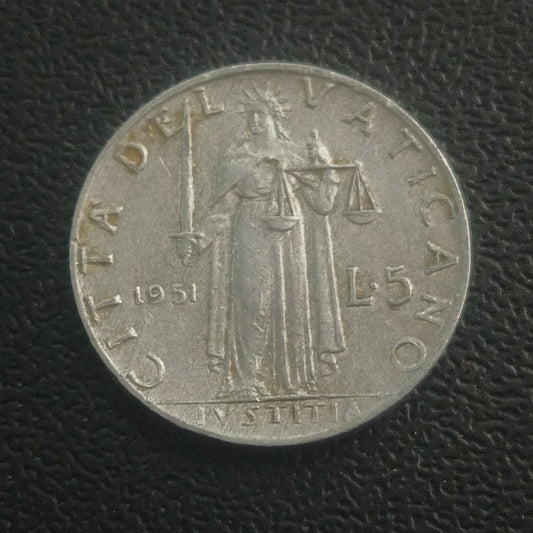 5 Lire (Pope Pius XII) - Vatican City