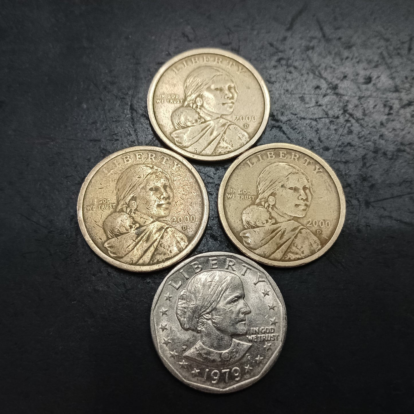 Lot of 4 Coins - 1 Dollar U.S.A. - (Ref: AUC1774)