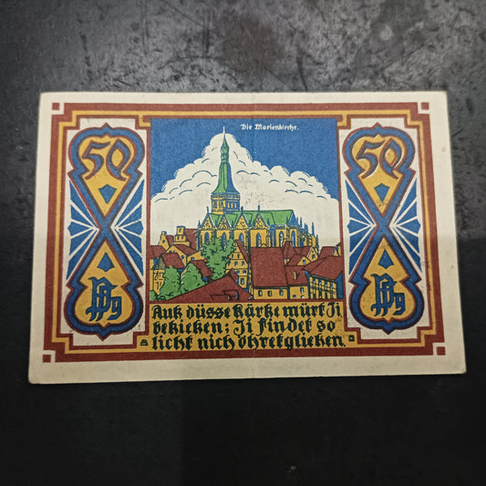 50 Pfennig 1921 - City of Osnabrück (notgeld) (Prussian province of Hanover - German Notgeld (Ref: AUC1888)