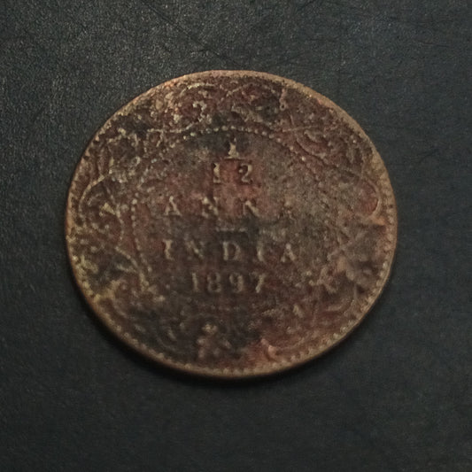 1/12 Anna 1897 Victoria Scarce (Ref : AUC1352)