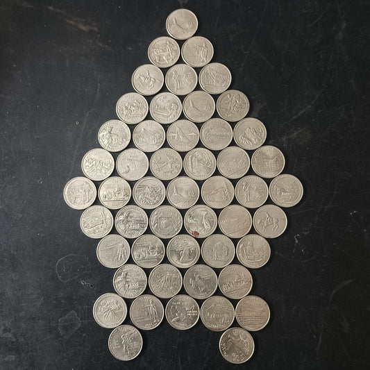 Lot of 50 Coins - 1/4 Dollar U.S.A. Commemorative mix (Ref: AUC1702)