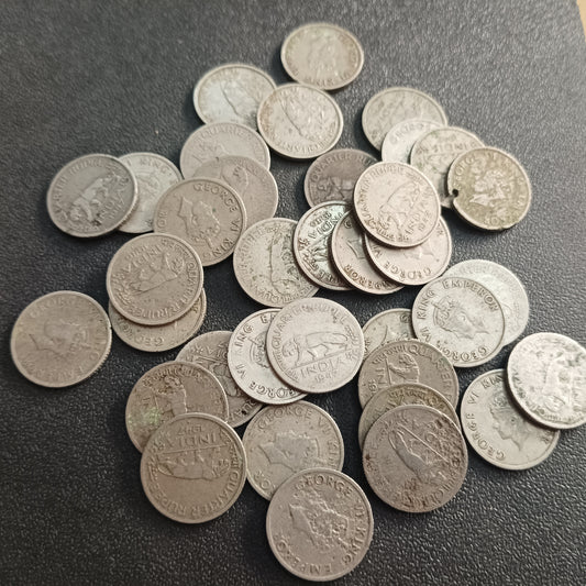 Lot of 36 Coins - 1/4 Rupee Tiger - (Ref : AUc0974)