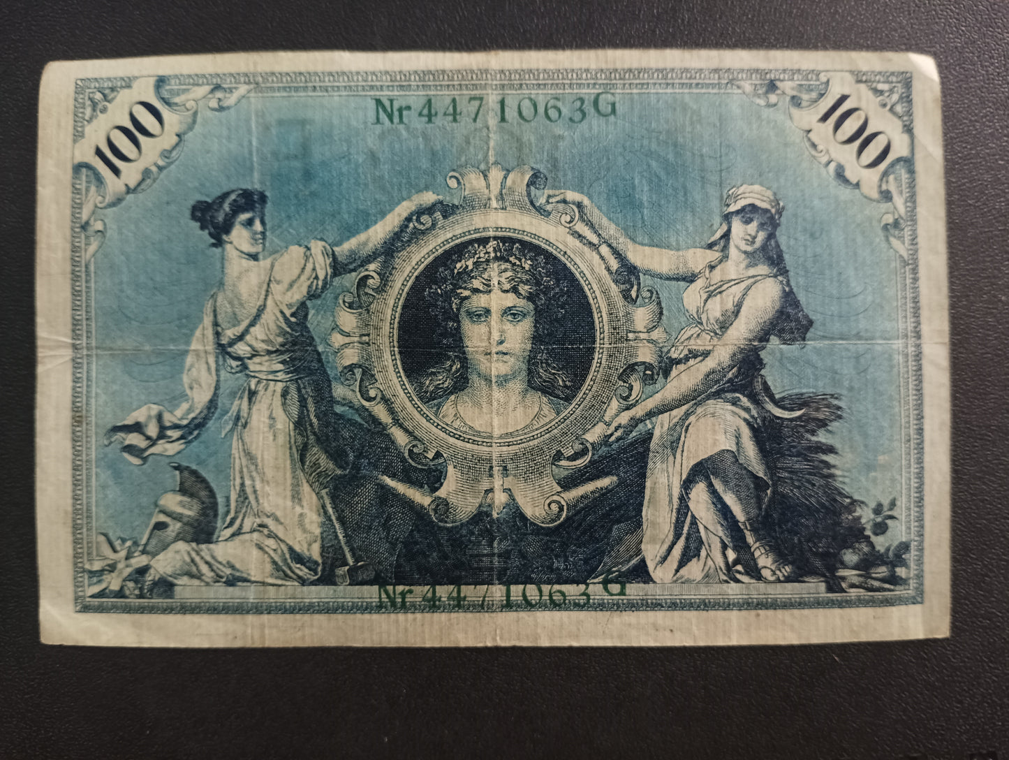 100 Mark 1908 Reichsbanknote; (green seal) - Germany (Ref : AUC0752)