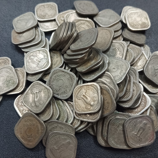 Lot of 5 Paise Copper Nickel (5 naye paise)