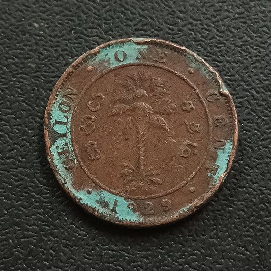 1 Cent 1929 George V Ceylon (Ref : AUC0929)