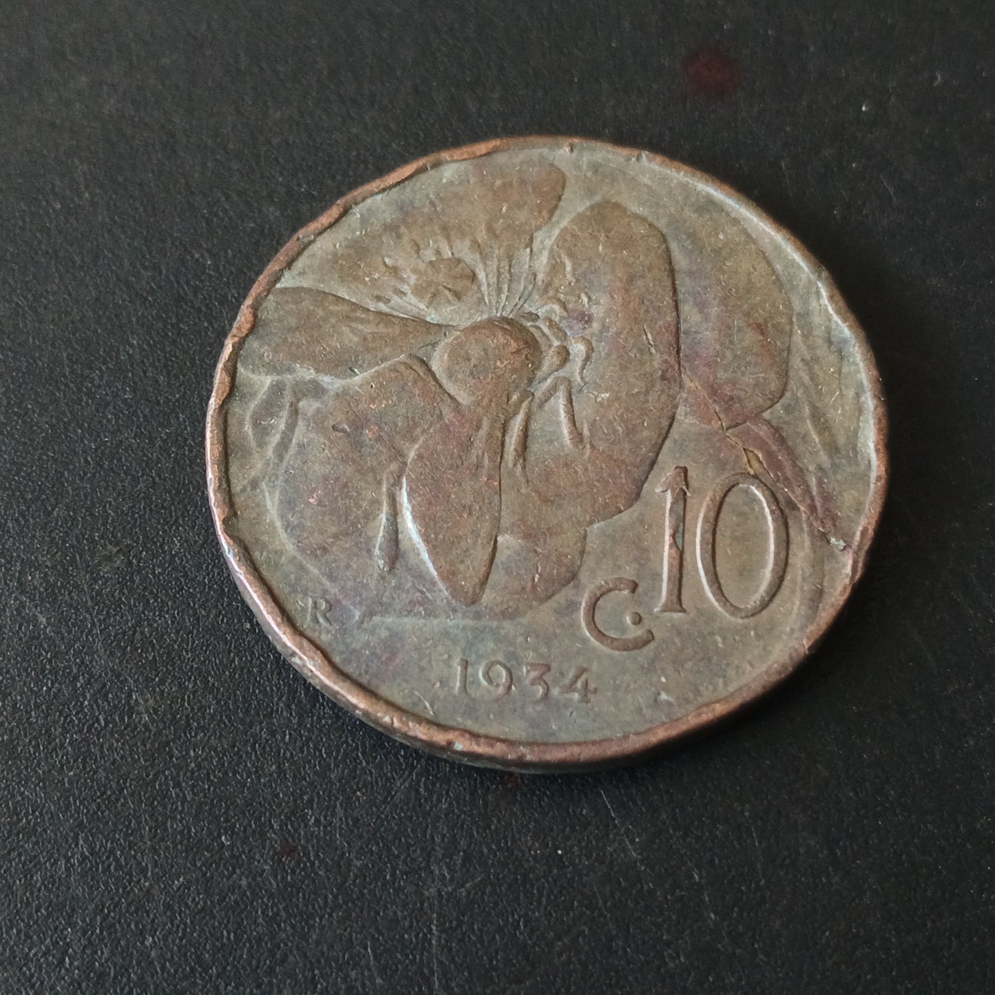 10 Centesimi 1934 - Victor Emmanuel III - Italy (Ref: AUc1886)