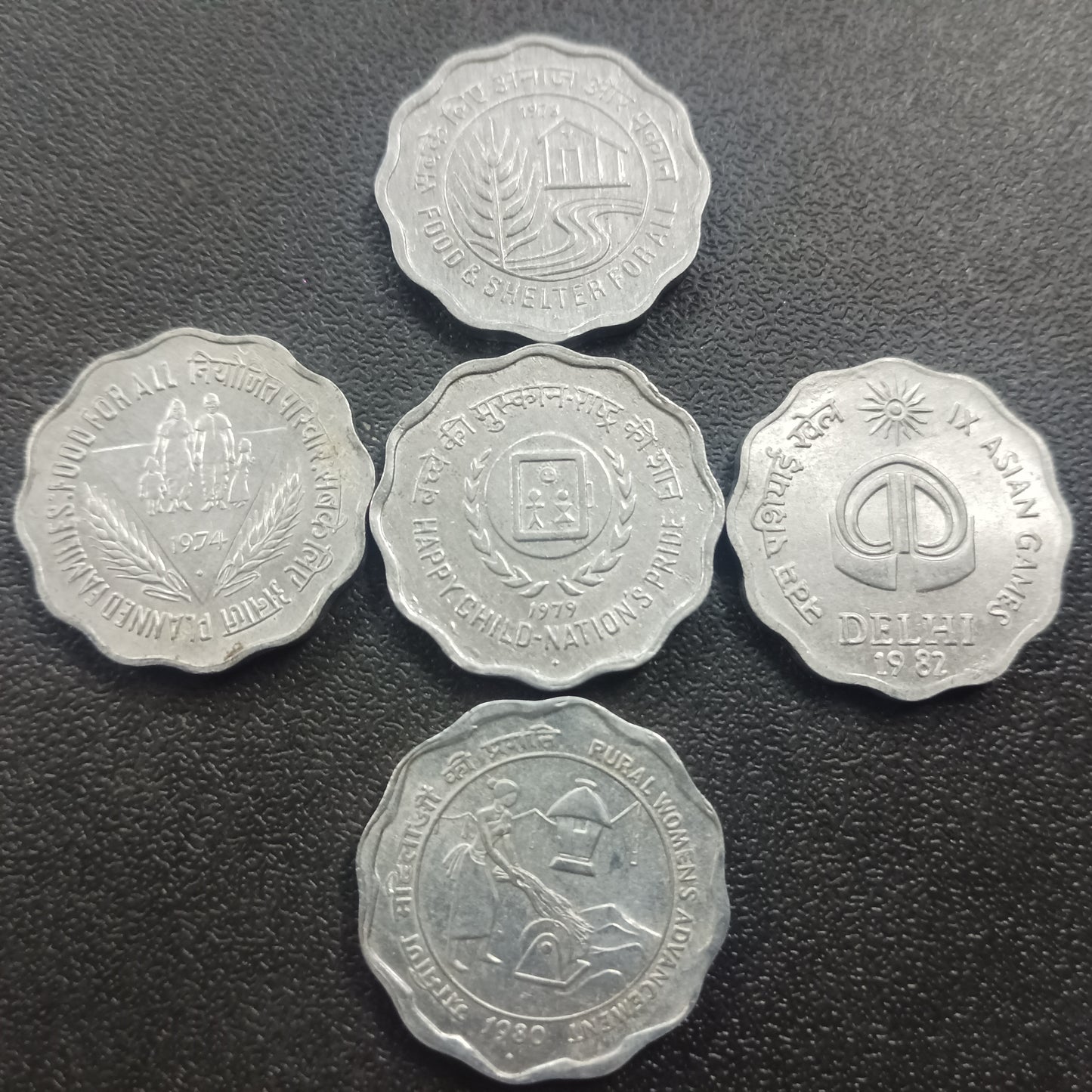Lot of 5 High Grades 10Paise Aluminium Commemorative coins (Ref : AUC0753)