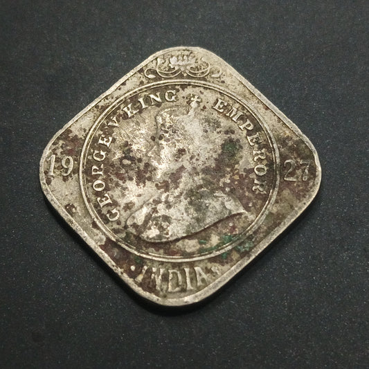 2 Anna 1927 Calcutta George V Rare (Ref: AUC1575)
