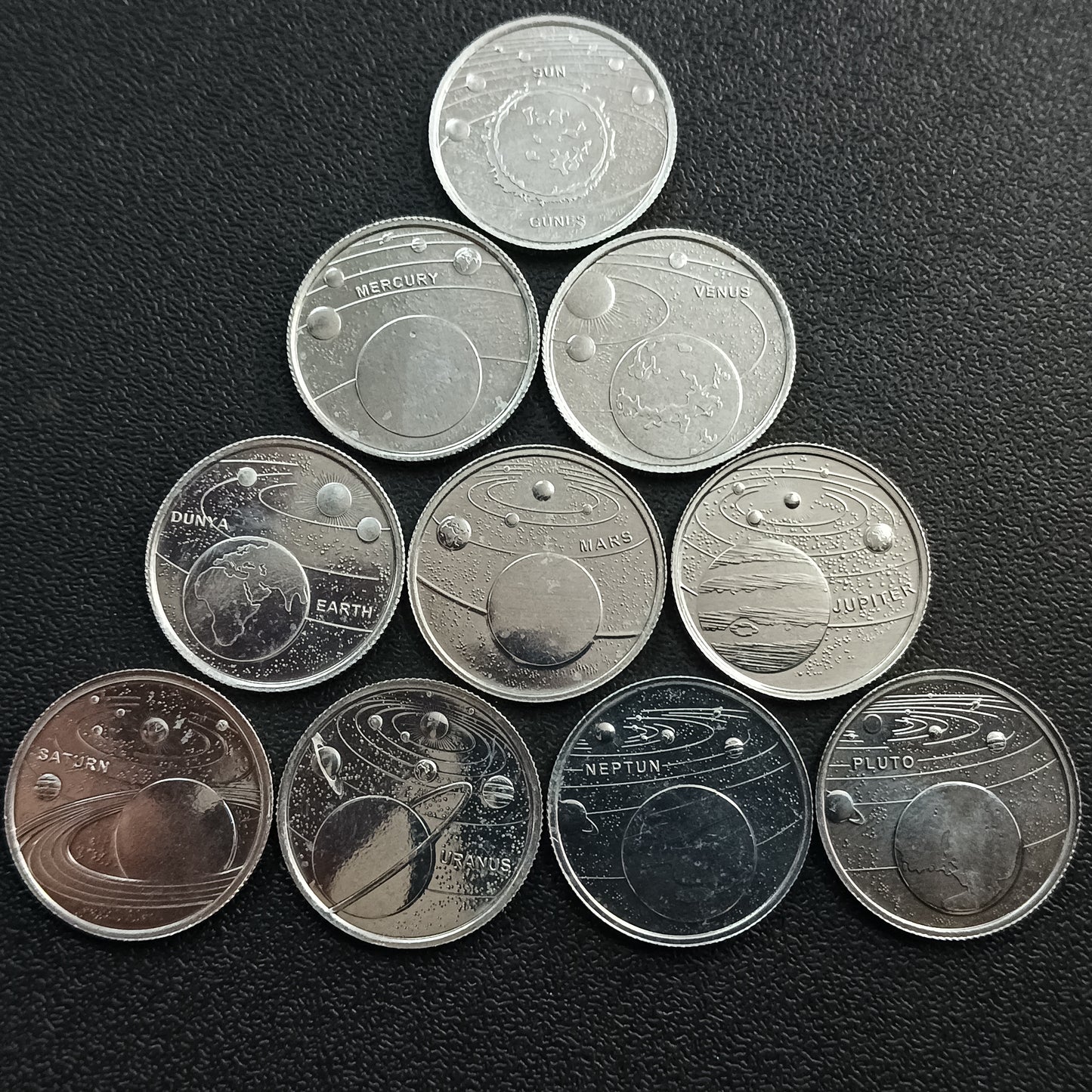 1 Kurus 2022 : Set of 10 UNC Coins : Solar System Planets (Non Circulating Coins)