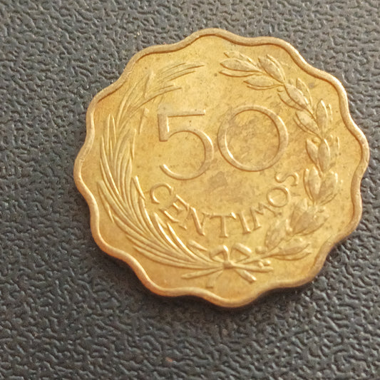 50 Centimos 1953 AUNC- Paraguay