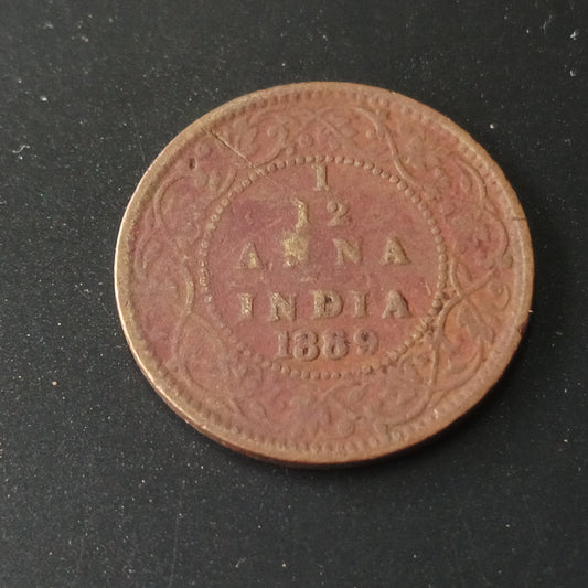 1/12 Anna 1889 Victoria Scarce (Ref : AUC1344)