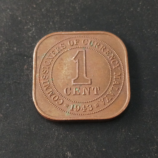 1 Cent 1943- George VI - Malaya (ref: AUC1605)