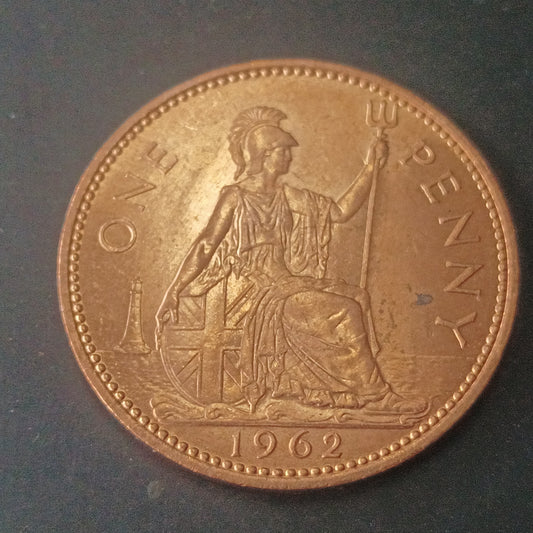 1 Penny 1962 AUNC Elizabeth II - United Kingdom (Ref : AUC1493)