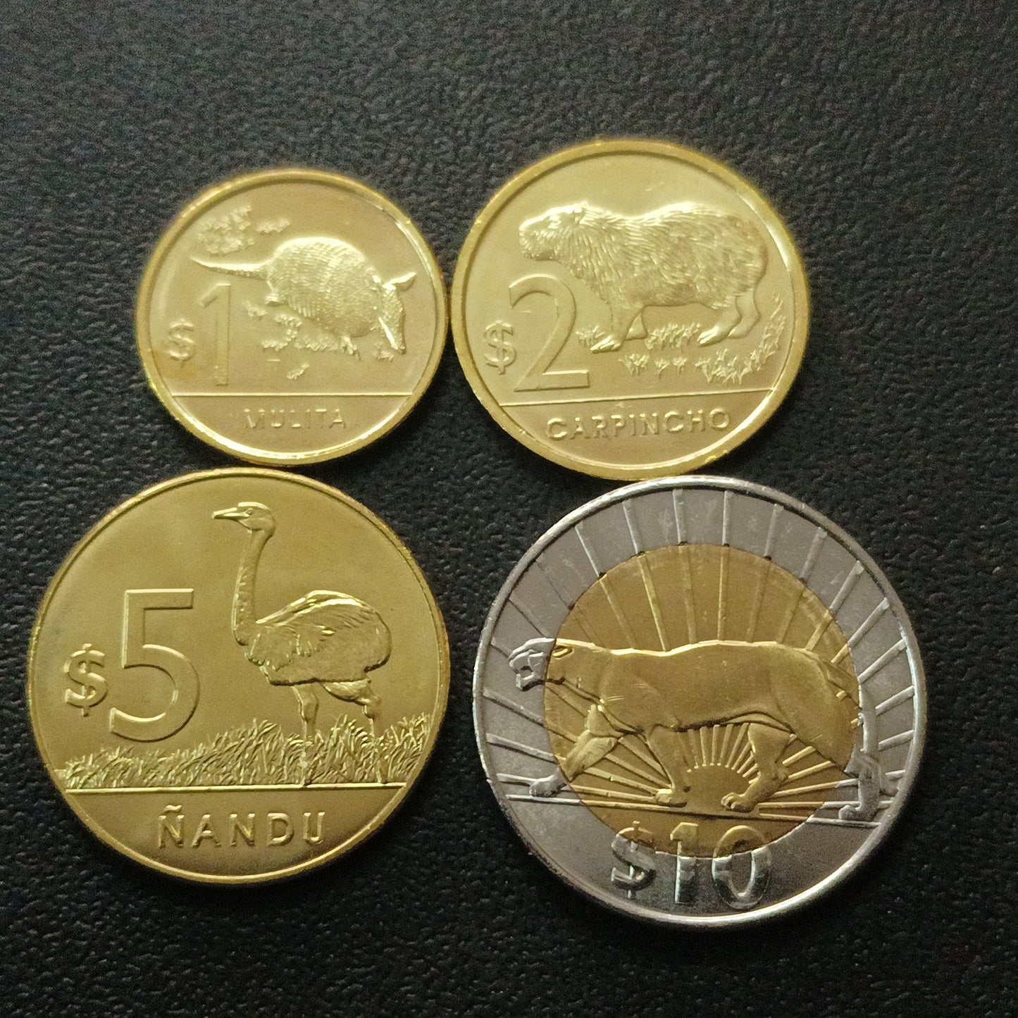 Set of 4 UNC Coins - Uruguay (1/2/5/10 Pesos)