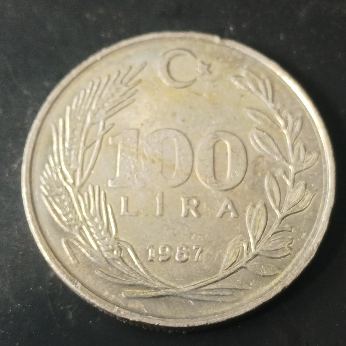 100 Lira 1987 - Turkey (Big Coin)