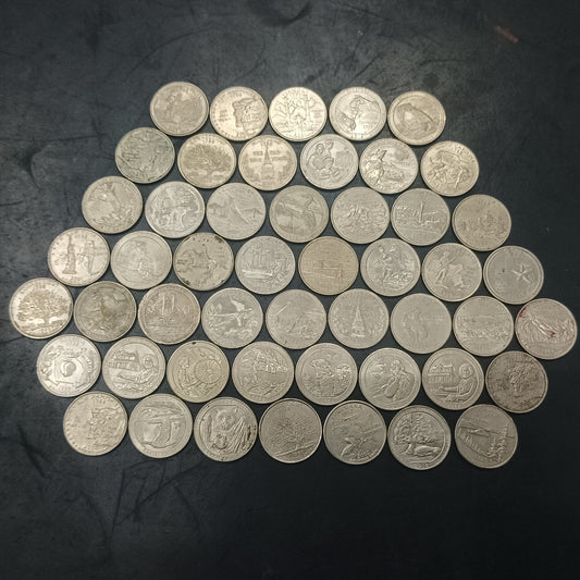 Lot of 50 Coins - 1/4 Dollar U.S.A. Commemorative Mix (Ref : AUC1309)