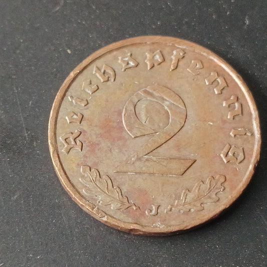 2 Reichspfennig 1938 J - Germany (Ref : AUC1430)