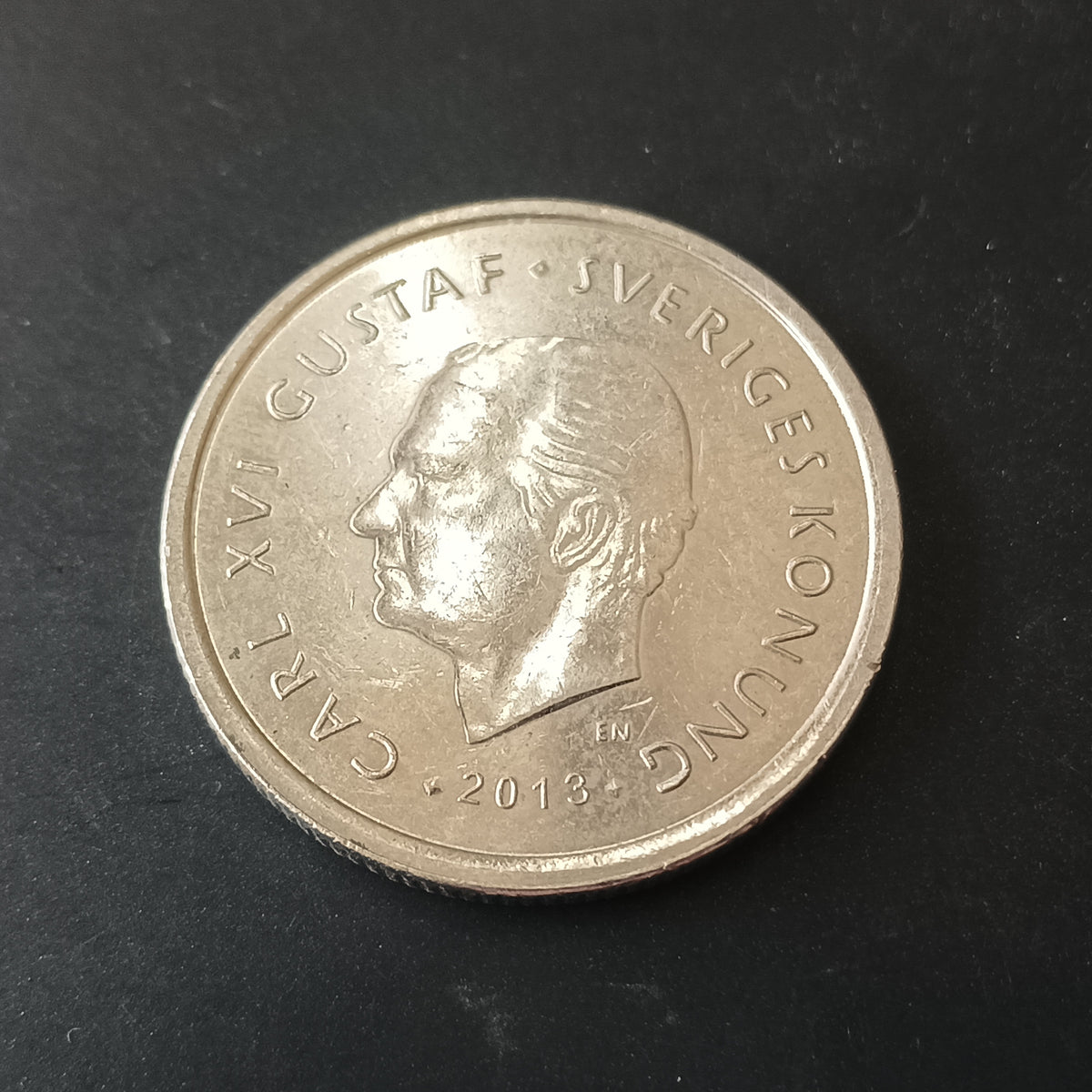 1 Krona 2013 AUNC (40th Anniversary of the Reign of King Carl XVI Gustaf) - Sweden