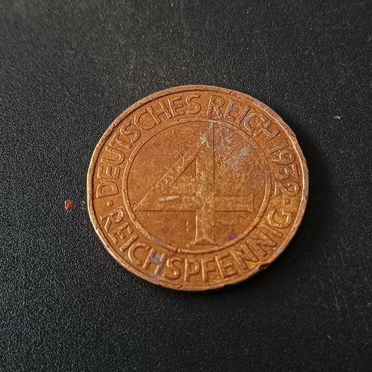 4 Reichspfennig 1932A - Germany Weimar Republic (Ref: AUC1634)