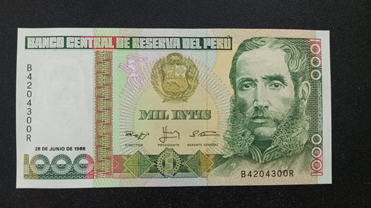 1000 Intis 1988 UNC - Peru