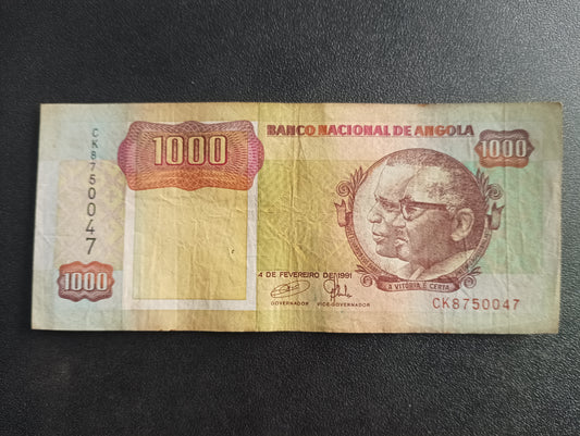 1000 Kwanzas 1991 (Used Good Condition) - Angola