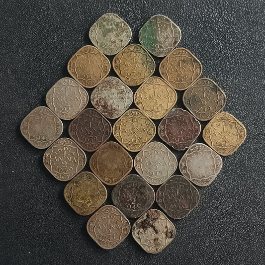 Lot of 23 Coins - 1/2 Anna George VI (Ref : AUC1478)