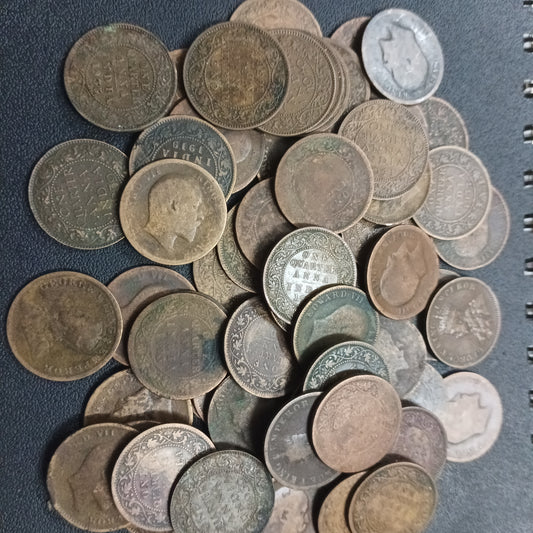 Lot of 64 Coins -1/4 Anna Edward/G5/G6 Mix - AUC0900