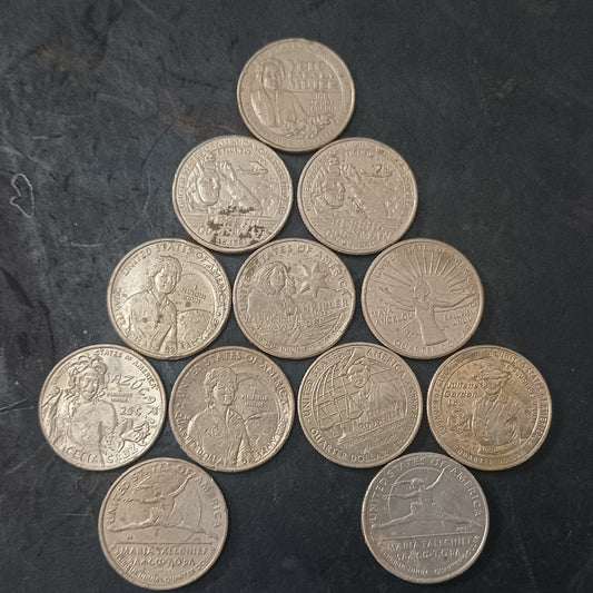 Lot of 12 Coins - 1/4 Dollar USA Commemorative - Women's Quarter Dollar Program - (Ref: AUC1910)