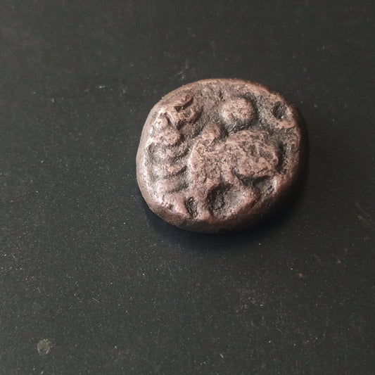 1 Kasu (1509 AD-1529AD) Krishnadevaraya (Bull to Left) - Empire of Vijayanagara (Ref: AUC1544)