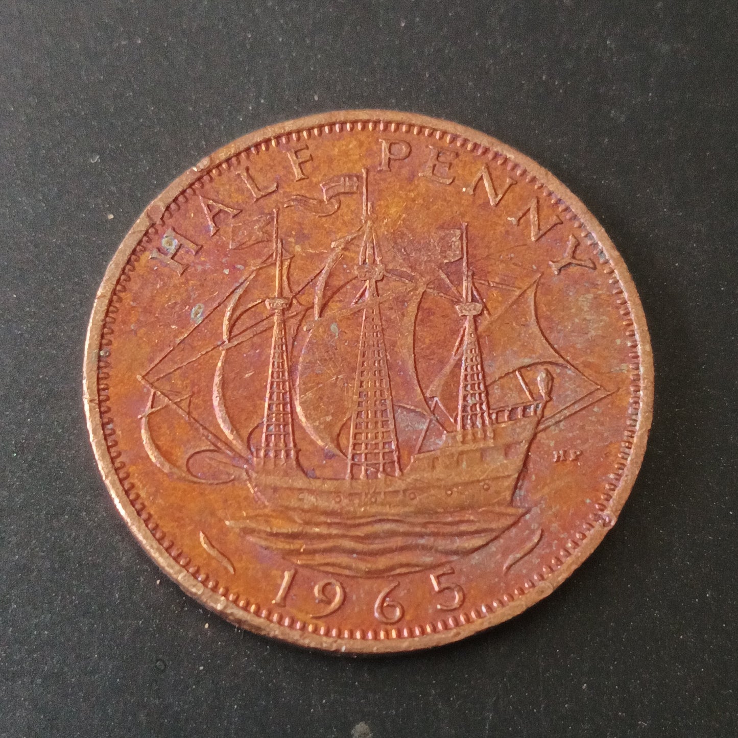 1/2 Penny - Elizabeth II 1st portrait - United Kingdom