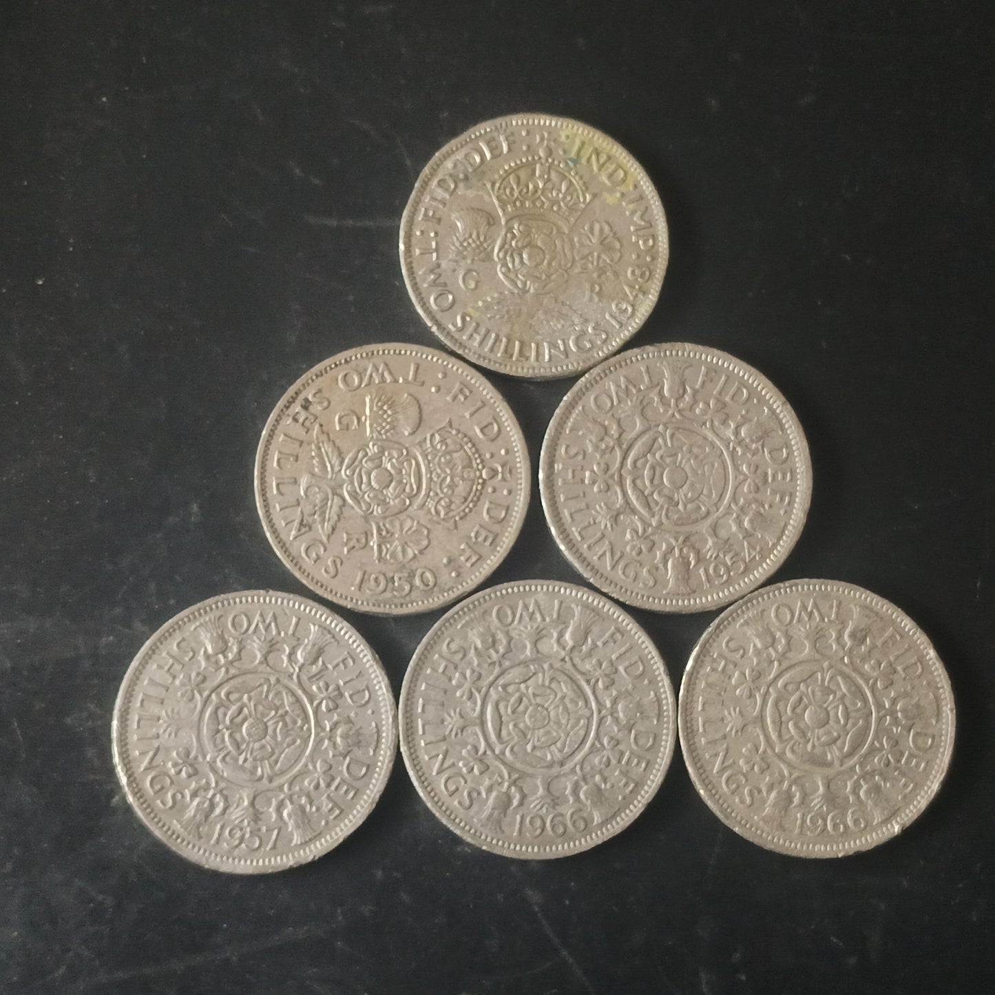 Lot of 6 Coins - 2 Shillings - George VI/Elizabeth - United Kingdom (Ref : AUC1806)