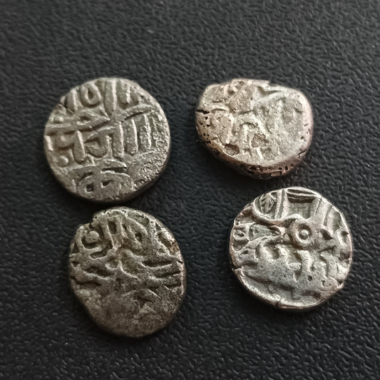 Lot of 4 Billon Coins - India Dynasties (unidentified) - (Ref : AUC0958)