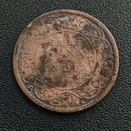 1/2 Anna 1862 Victoria (Ref : AUC0713)