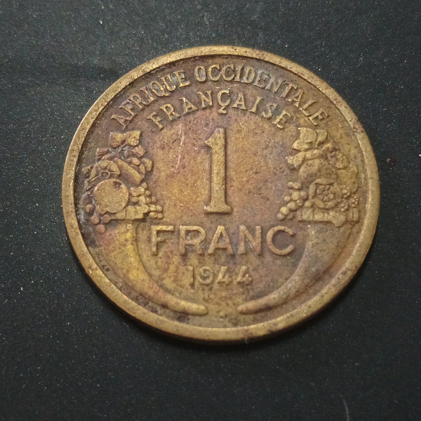 1 Franc 1944 (Scarce) - French West Africa ( Ref : AUC1445)