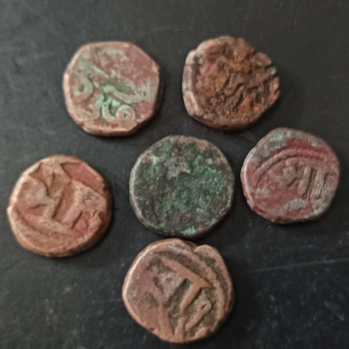 Lot of 6 Coins - Mix Gwalior Paisa (Mandsaur Mint) - Princely State of Gwalior - (ref: AUC1744)
