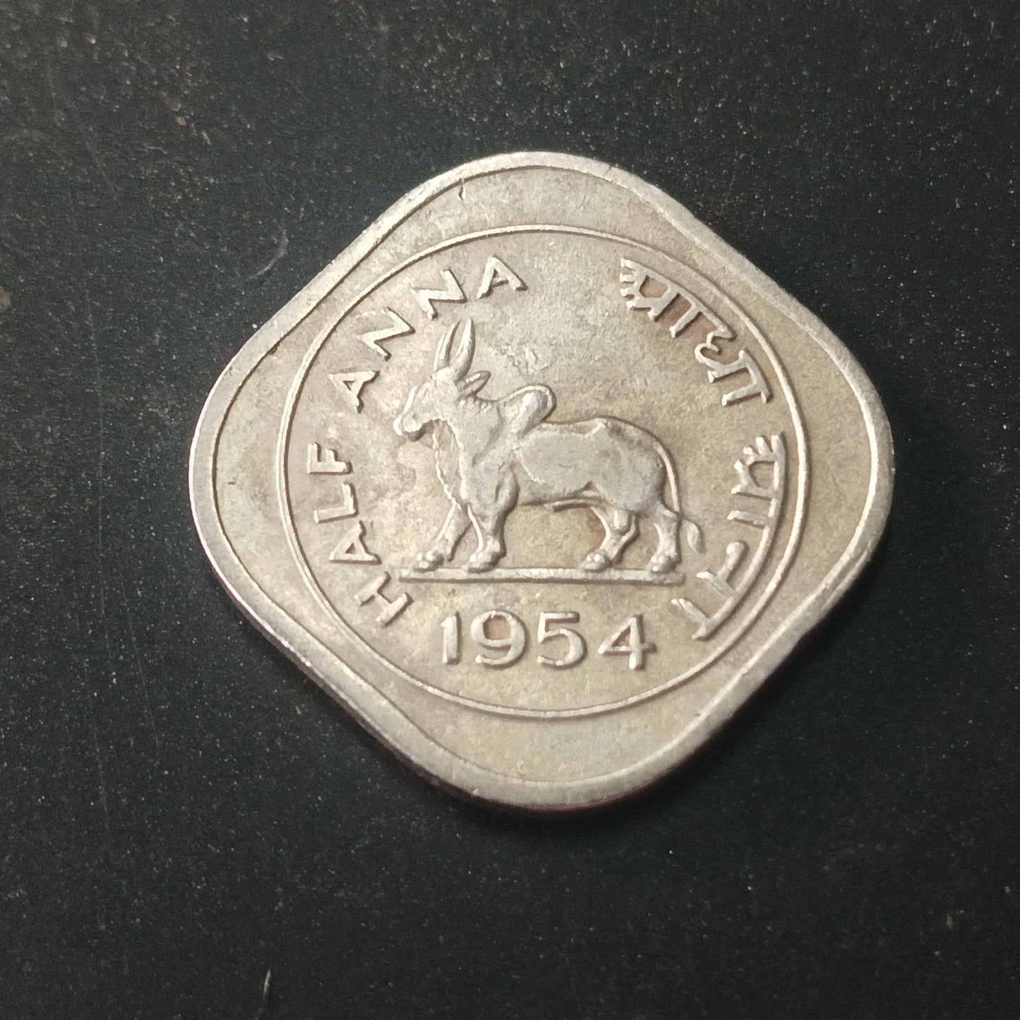 1/2 anna Bull 1954 Calcutta (Ref : AUC1392)