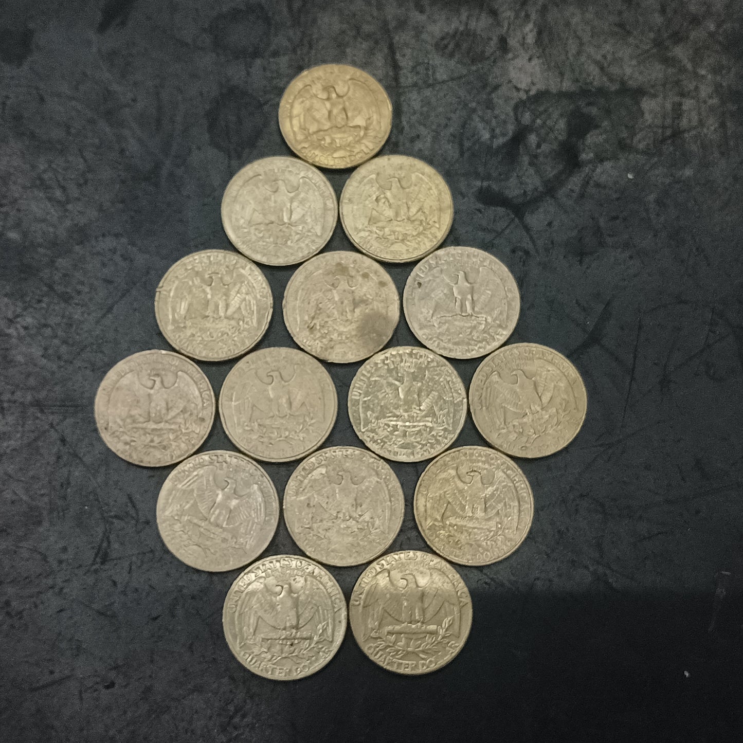 Lot of 15 Coins - 1/4 Dollar U.S.A. Mix Years (Ref: AUc1845)