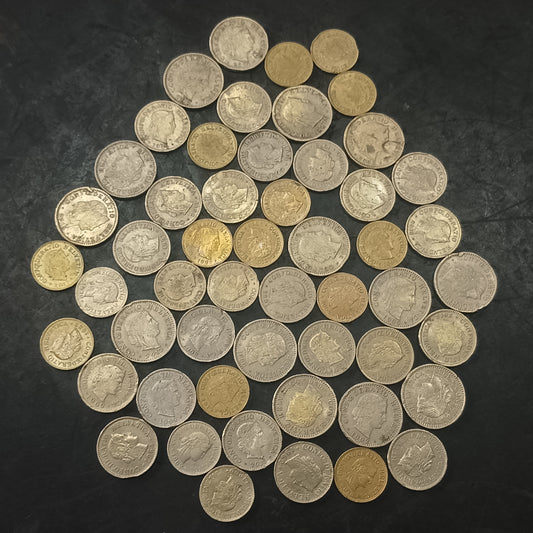 Lot of 53 Mix Coins - 5/10/20 Rappen Switzerland (Ref: AUC1925)
