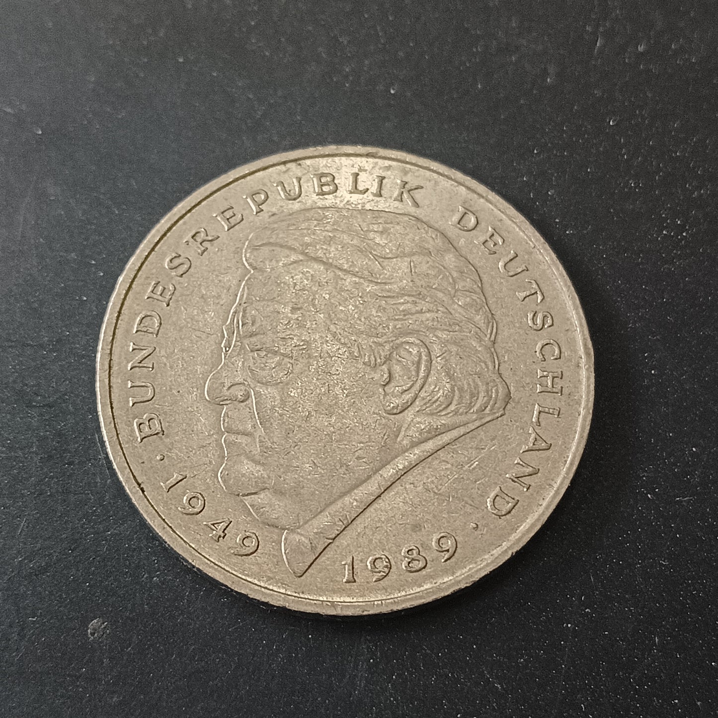2 Deutsche Mark 1990 (Franz Josef Strauss) - 40 years of Federal Republic of Germany - Germany