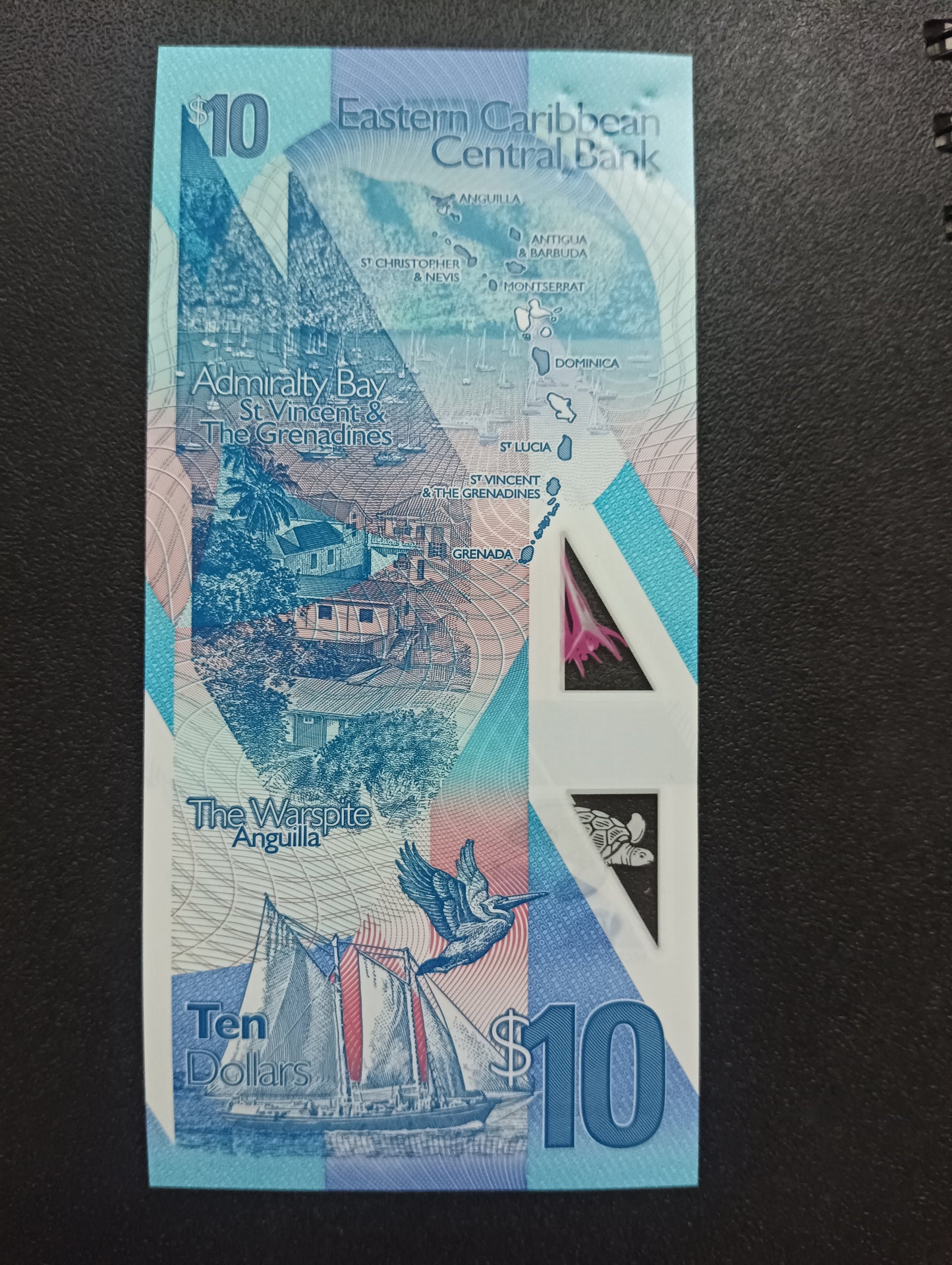 10 Dollars 2019 UNC Polymer Note -  East Caribbean States