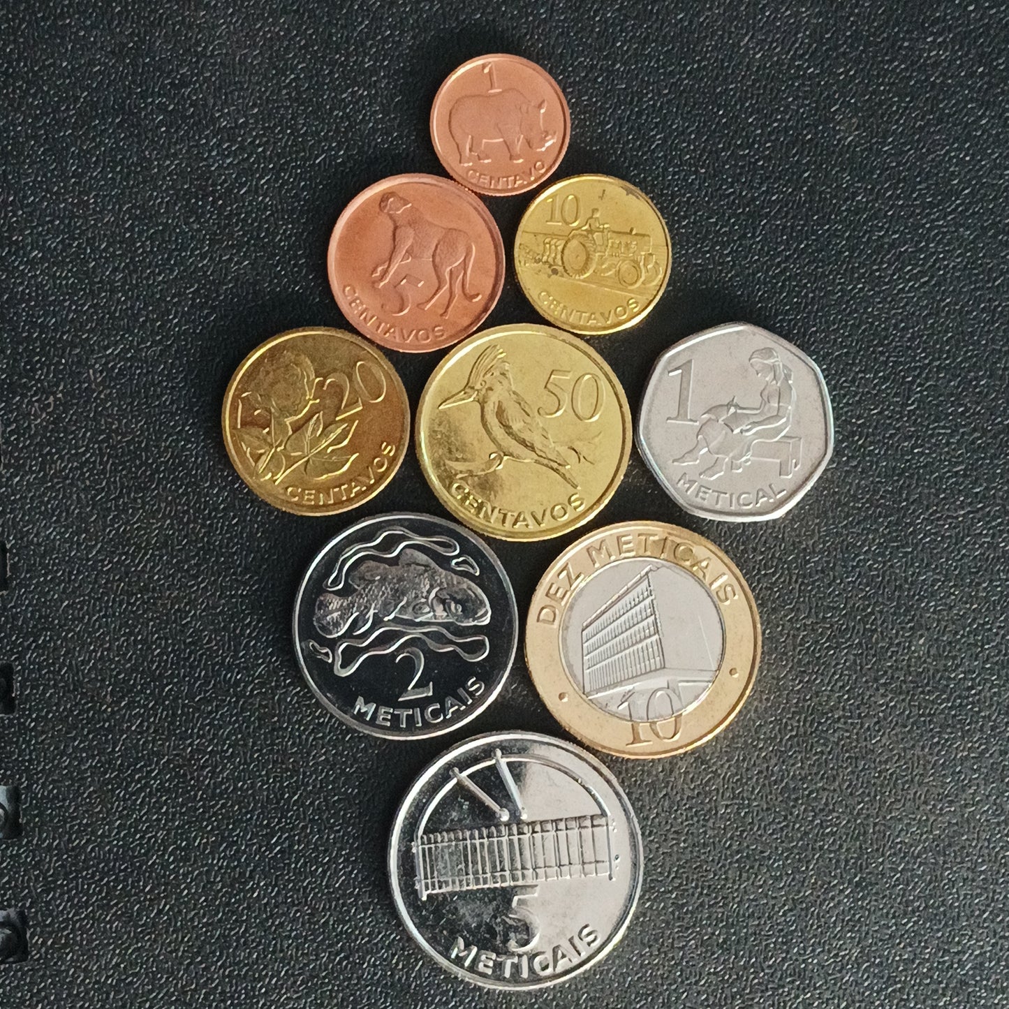 Set of 9 UNC Coins - Mozambique