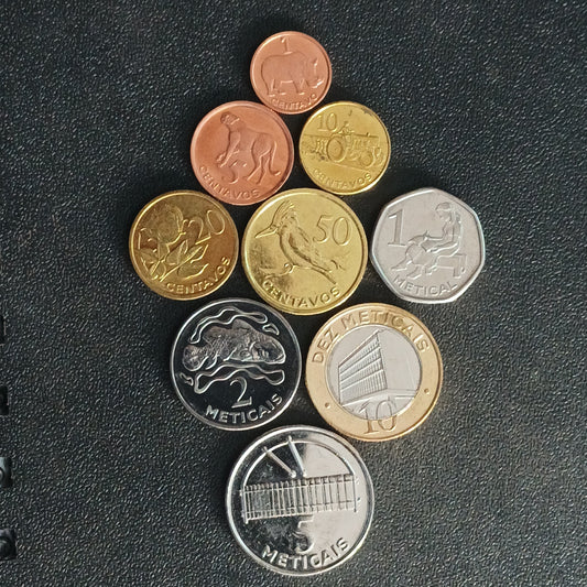 Set of 9 UNC Coins - Mozambique